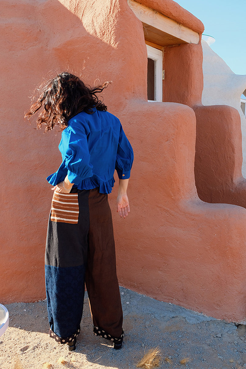 Cool Pants-Dawn hand-woven organic cotton pant/trouser by World of Crow in multi-color for women Worldwide
