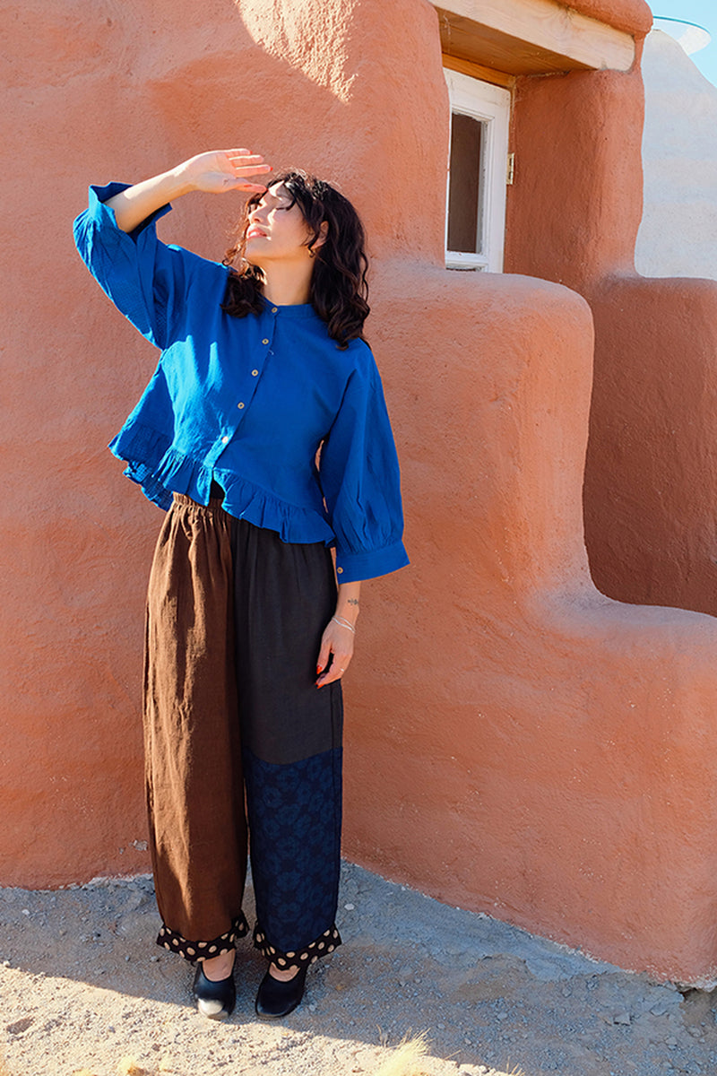 Cool Pants-Dawn hand-woven organic cotton pant/trouser by World of Crow in multi-color for women Worldwide