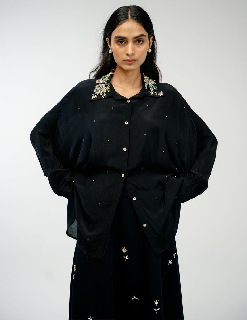 Yours Always Shirt crepe top/shirt by Ode to Odd in black for women Worldwide
