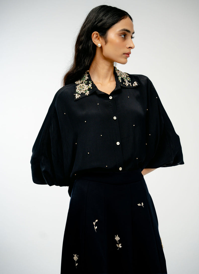 Yours Always Shirt crepe top/shirt by Ode to Odd in black for women Worldwide
