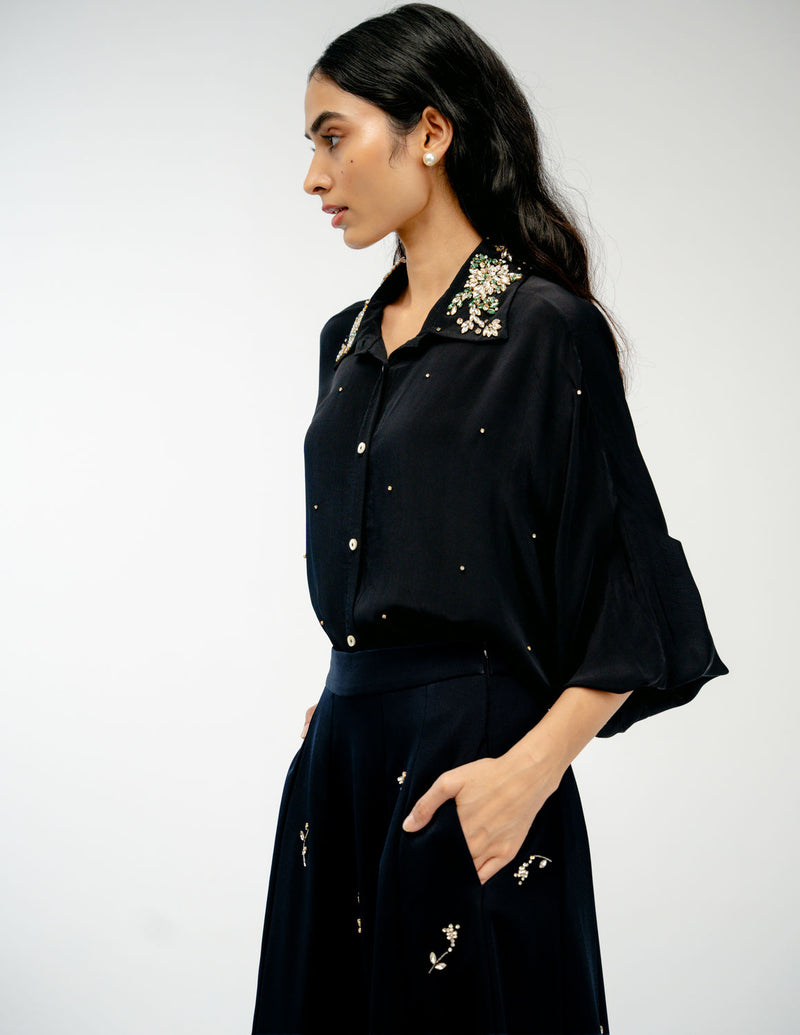Yours Always Shirt crepe top/shirt by Ode to Odd in black for women Worldwide