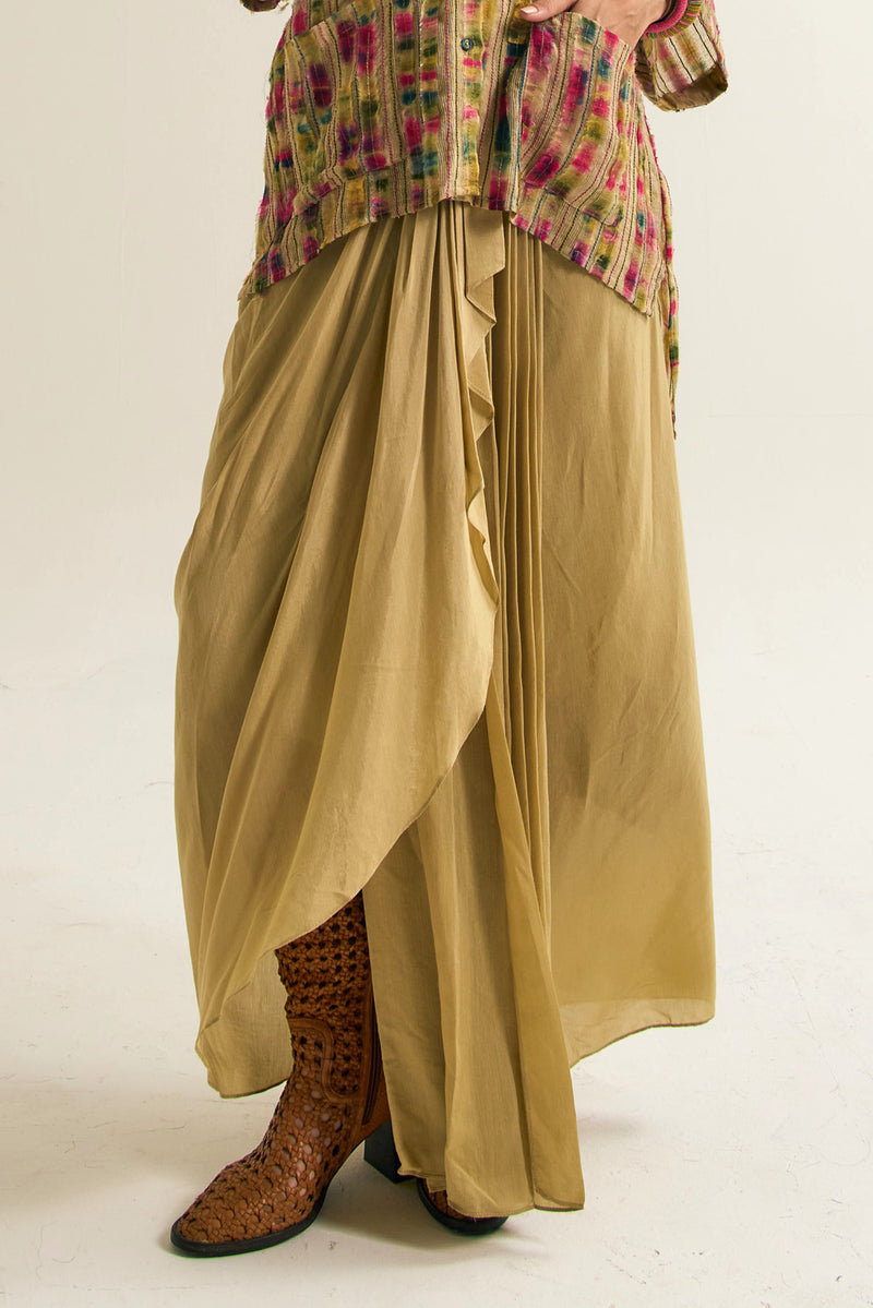 Gulmohar Skirt cotton silk skirt by Capisvirleo in yellow for women Worldwide