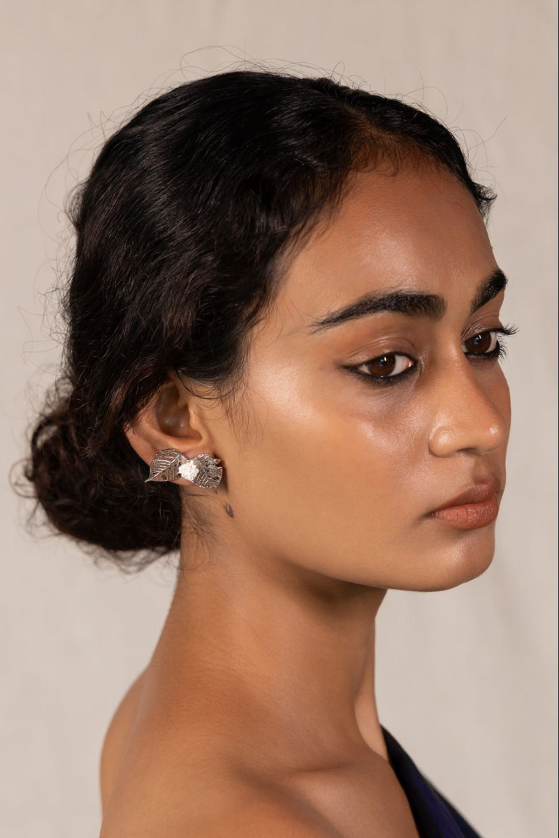Parna 18k gold plated on brass earring by Aarjavee in gold for women Worldwide