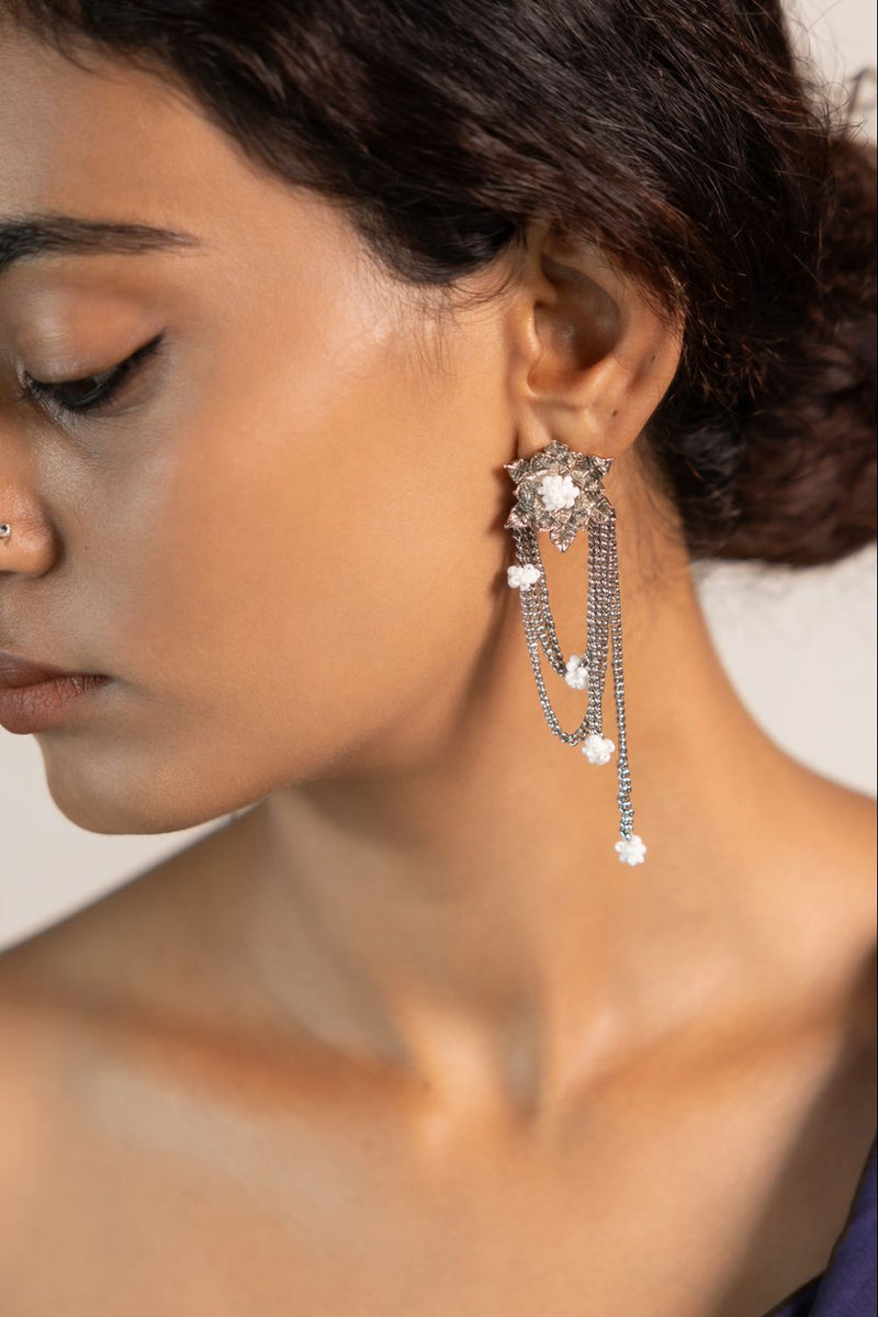 Parnika 18k gold plated on brass earring by Aarjavee in gold for women Worldwide
