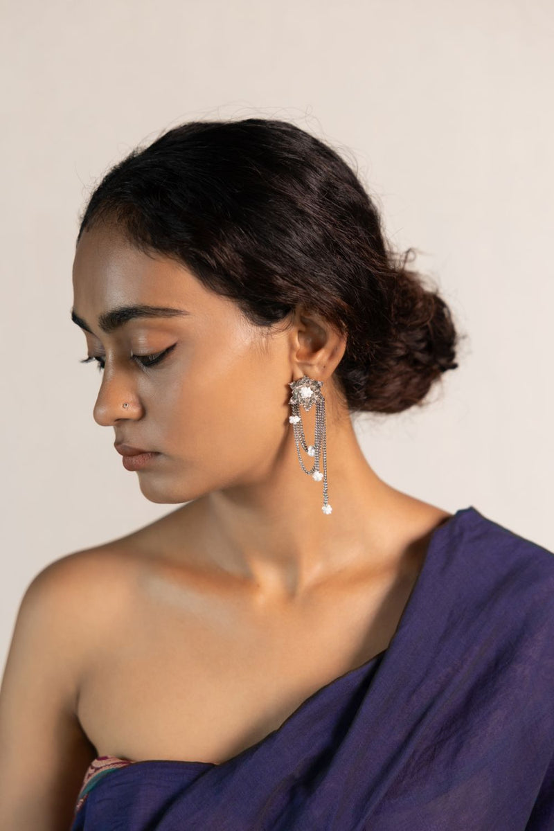 Parnika 18k gold plated on brass earring by Aarjavee in gold for women Worldwide