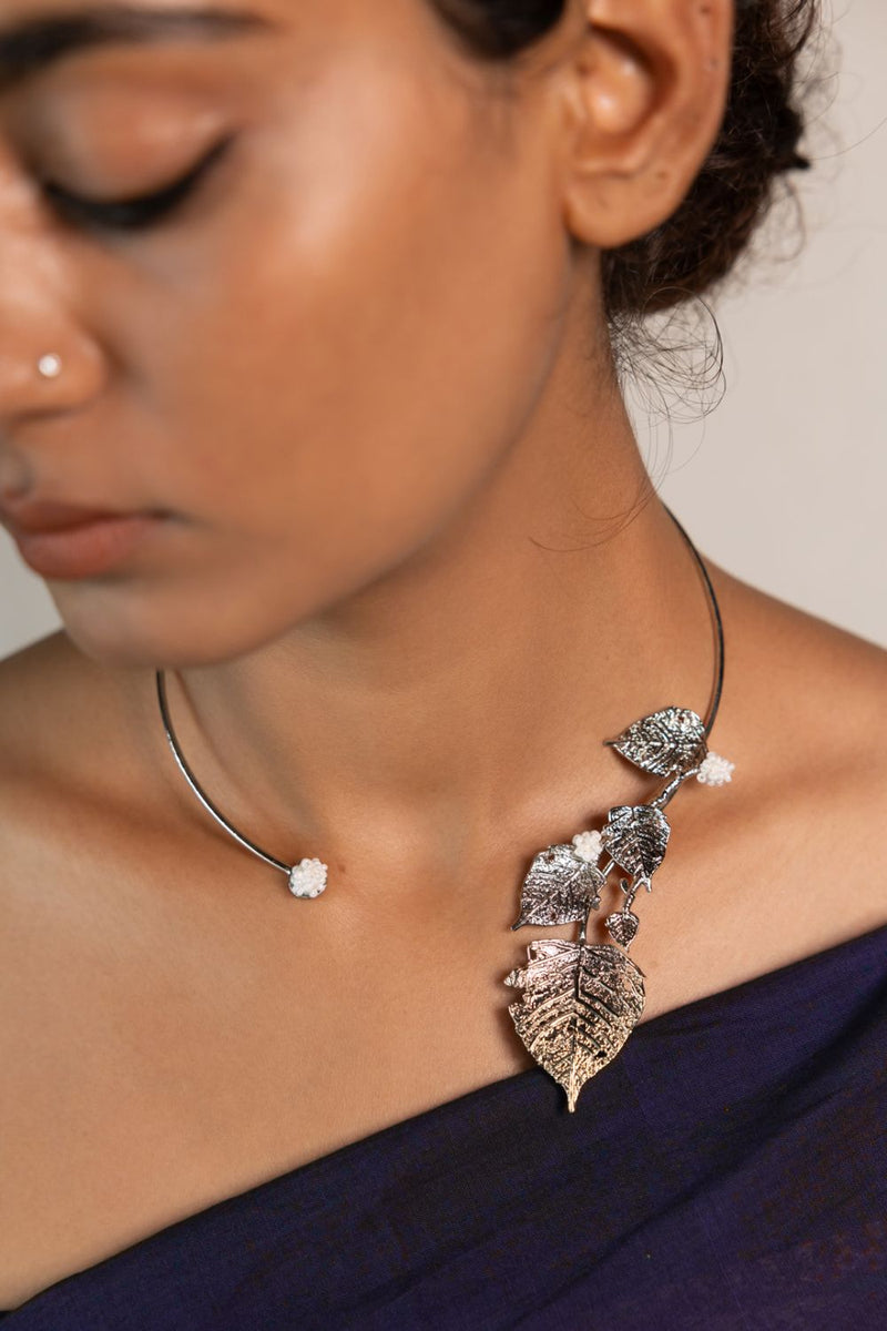 Parij Hasli 18k gold plated on brass neckpiece by Aarjavee in gold for women Worldwide