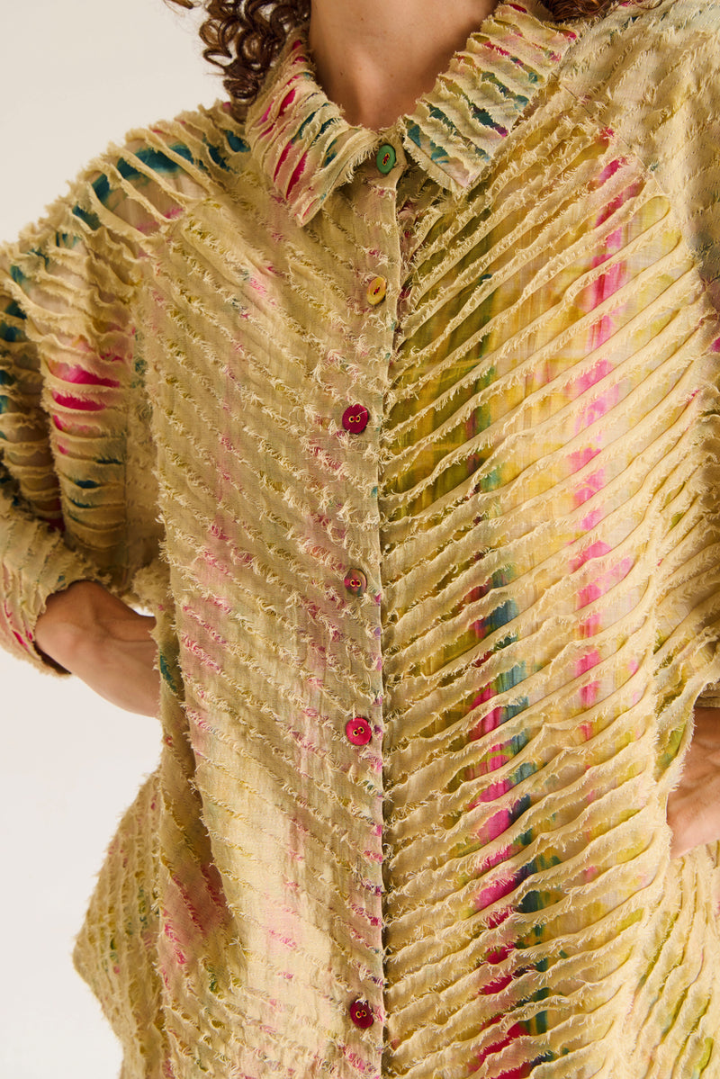 Petunia Set chanderi silk,cotton silk co-ord set by Capisvirleo in yellow for women Worldwide