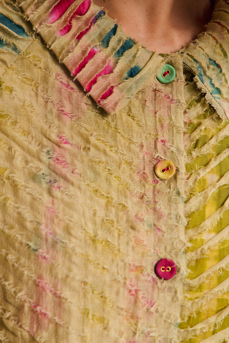 Petunia Set chanderi silk,cotton silk co-ord set by Capisvirleo in yellow for women Worldwide
