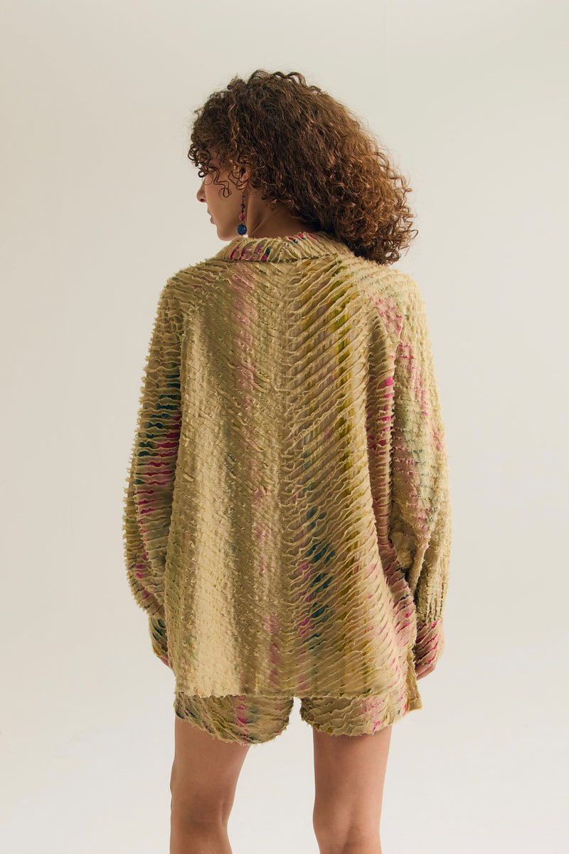 Petunia Set chanderi silk,cotton silk co-ord set by Capisvirleo in yellow for women Worldwide