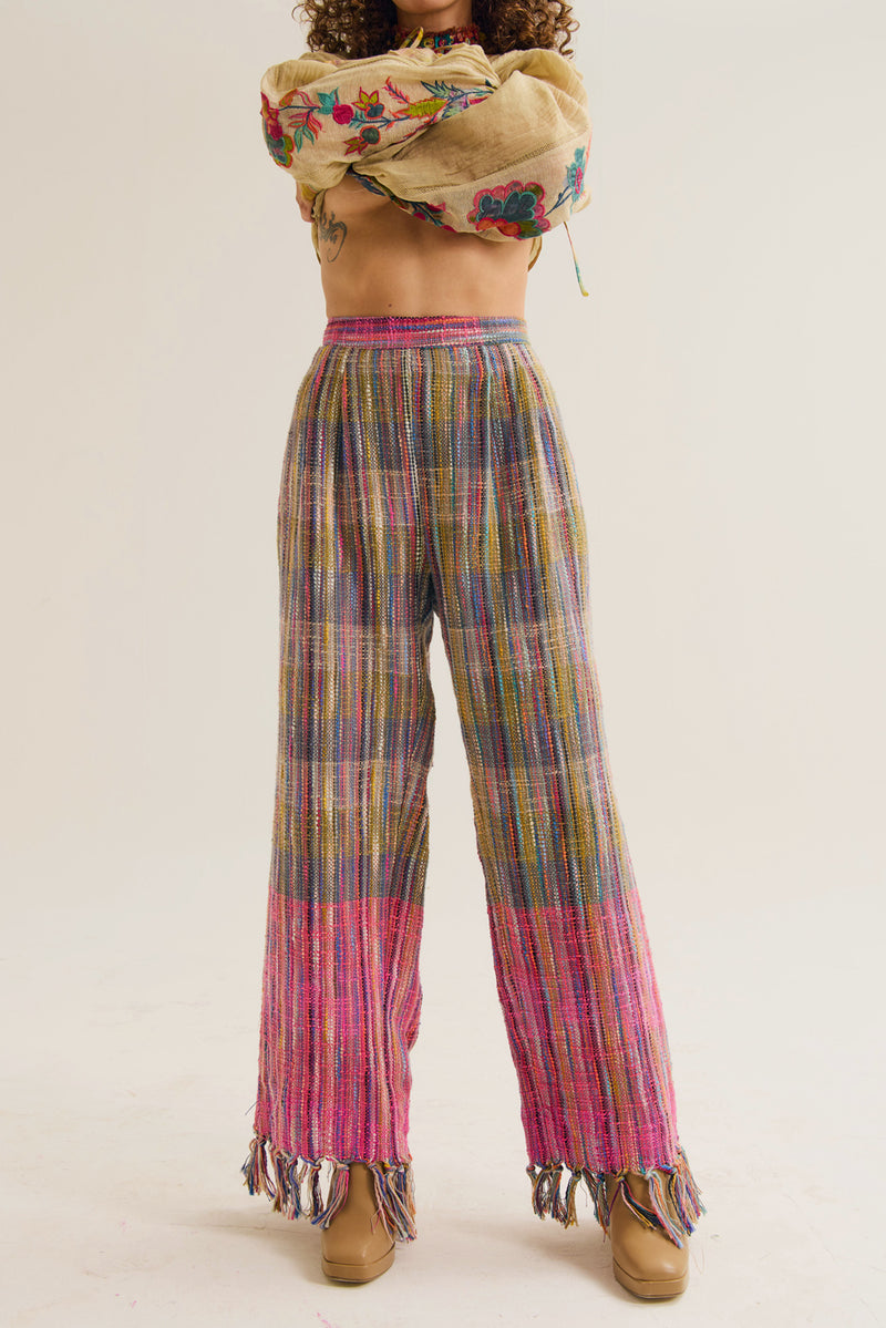Foxglove Pants handloom cotton pant/trouser by Capisvirleo in pink for women Worldwide
