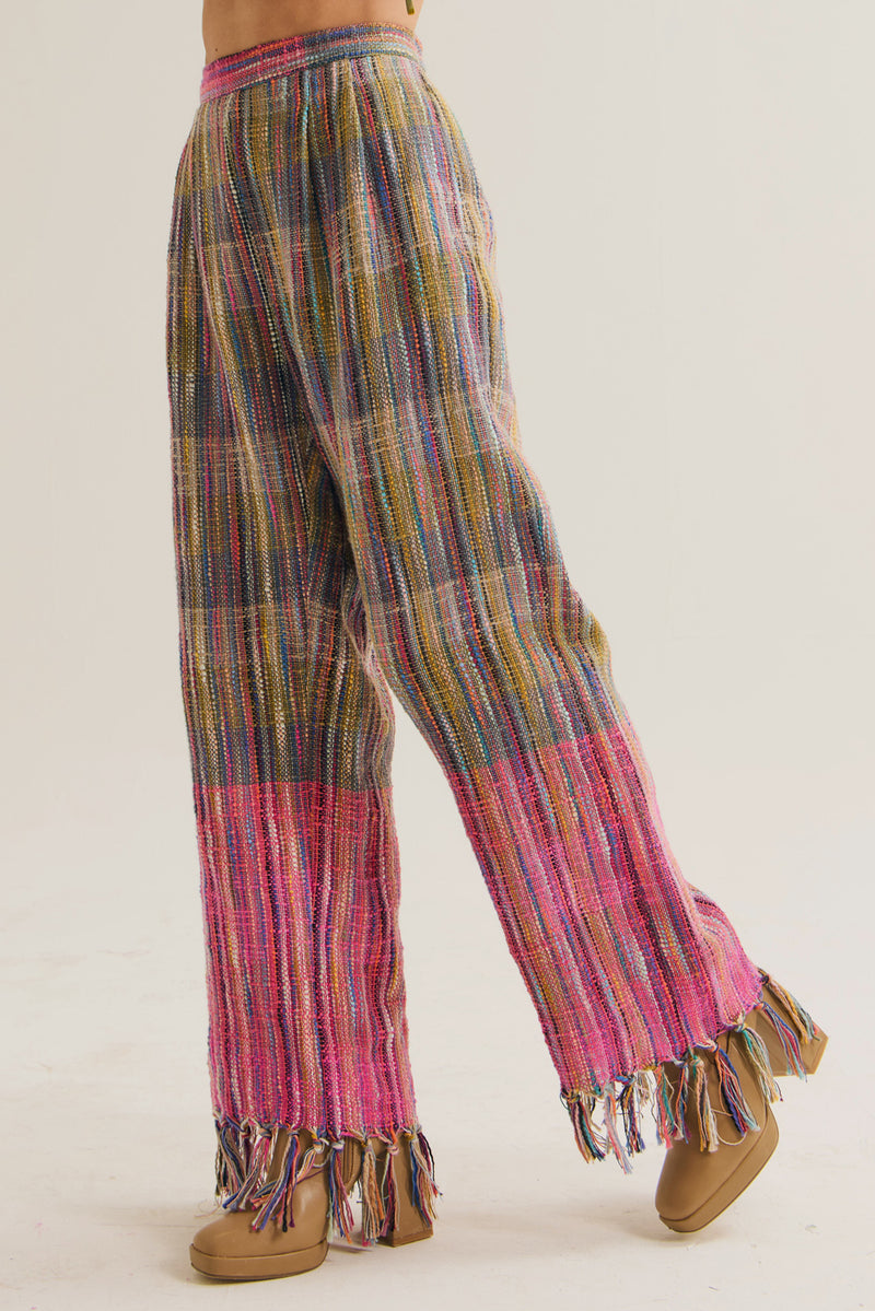 Foxglove Pants handloom cotton pant/trouser by Capisvirleo in pink for women Worldwide