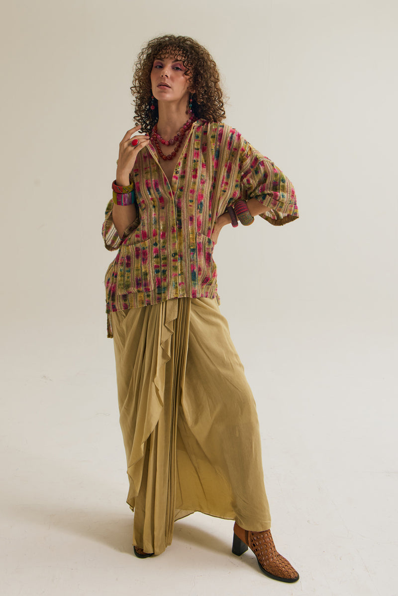 Gulmohar Skirt cotton silk skirt by Capisvirleo in yellow for women Worldwide