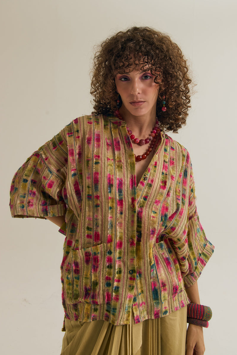 Nargis & Gulmohar Set jute,silk co-ord set by Capisvirleo in yellow for women Worldwide