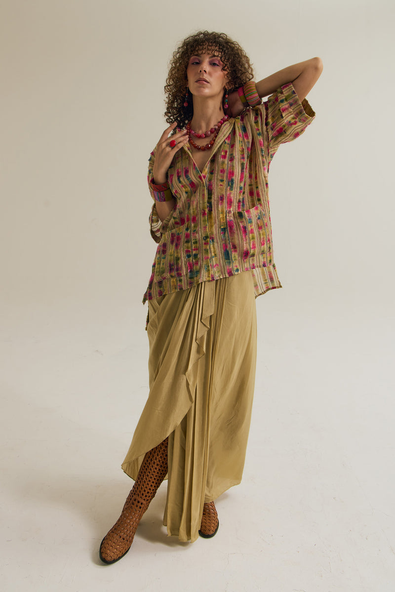 Gulmohar Skirt cotton silk skirt by Capisvirleo in yellow for women Worldwide