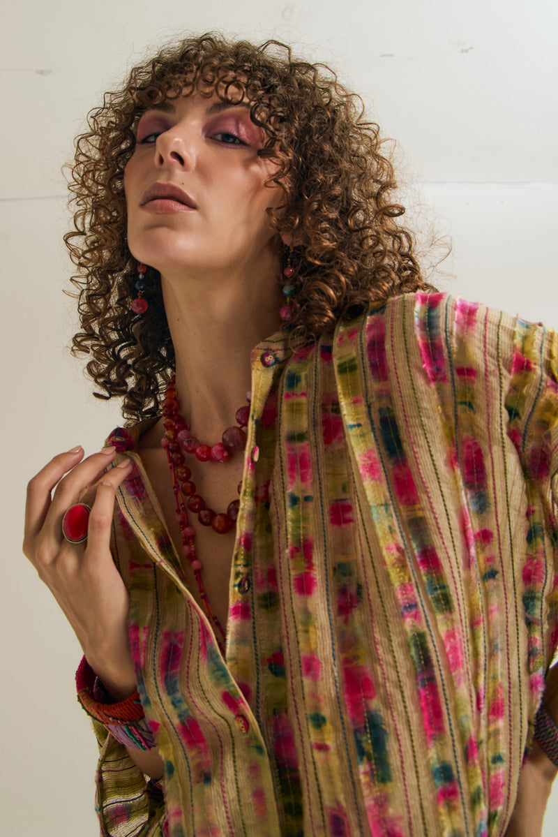 Nargis & Gulmohar Set jute,silk co-ord set by Capisvirleo in yellow for women Worldwide