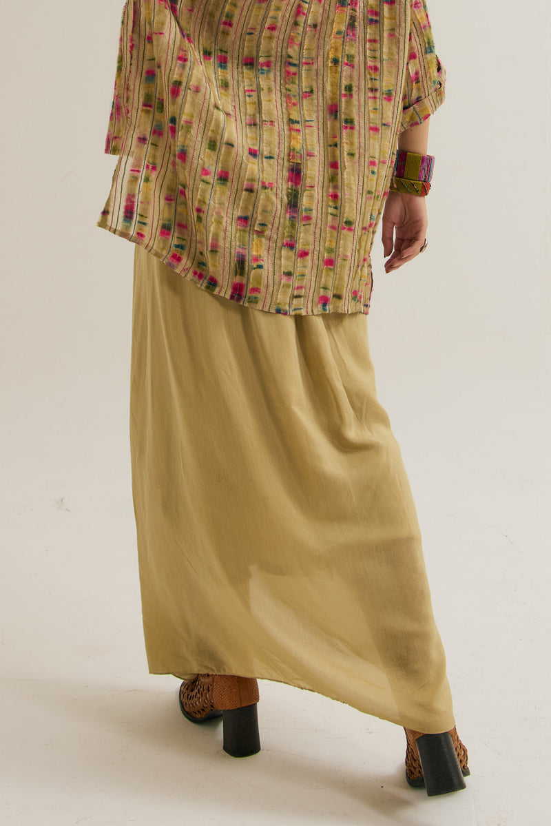 Nargis & Gulmohar Set jute,silk co-ord set by Capisvirleo in yellow for women Worldwide
