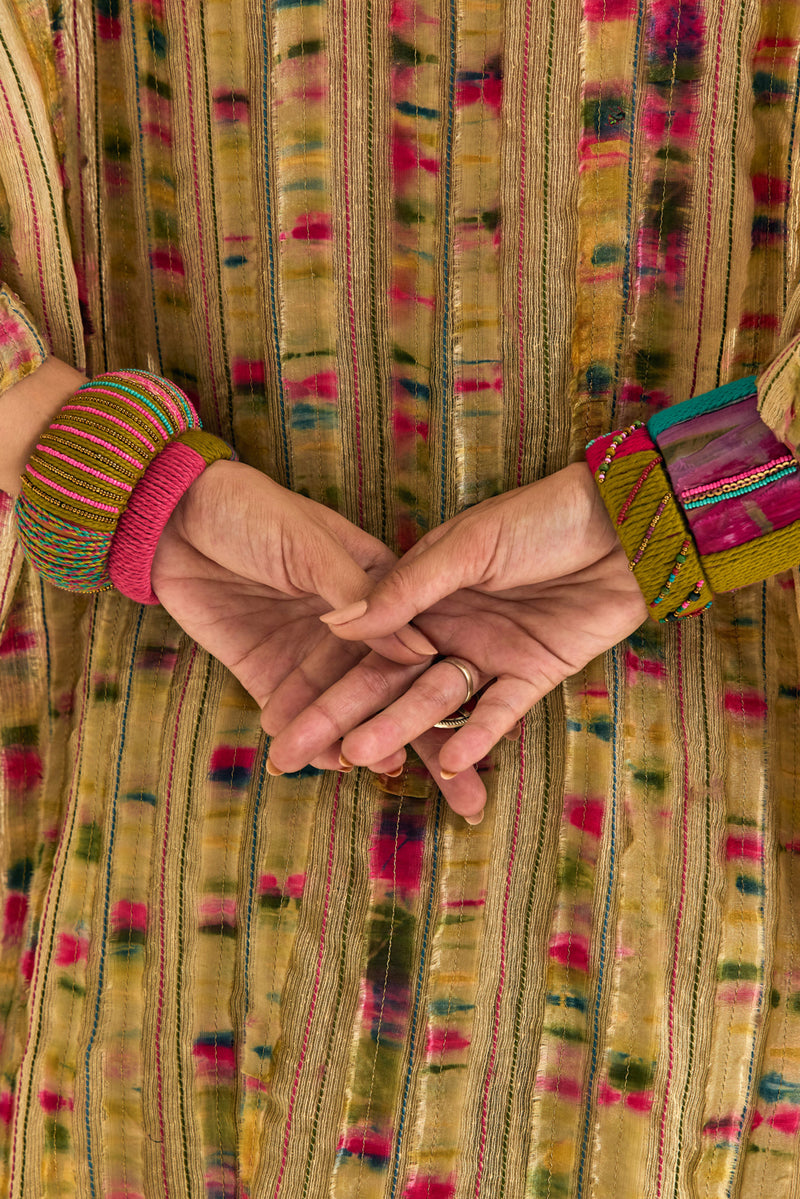Nargis & Gulmohar Set jute,silk co-ord set by Capisvirleo in yellow for women Worldwide