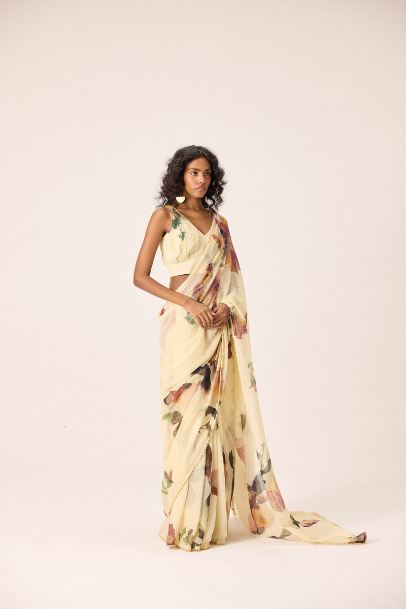 Soleil Blouse mul by Khara Kapas in yellow for women Worldwide