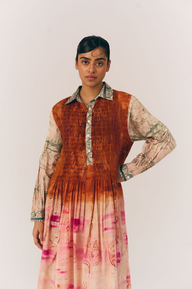 Noreen Dress-Sai cotton dress by CORD in multi-color for women Worldwide