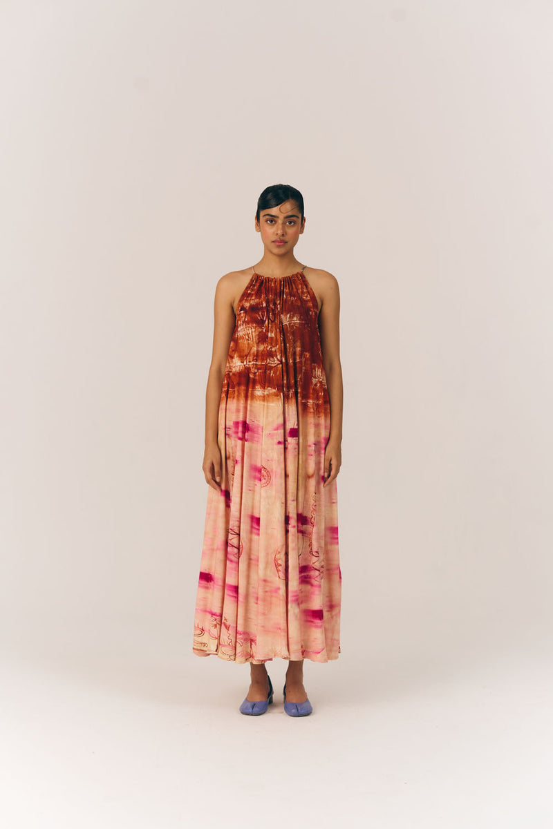 Circle Long Dress-Sai moss dress by CORD in multi-color for women Worldwide