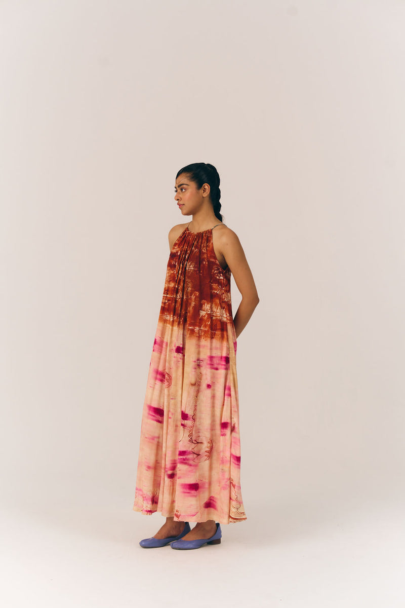 Circle Long Dress-Sai moss dress by CORD in multi-color for women Worldwide