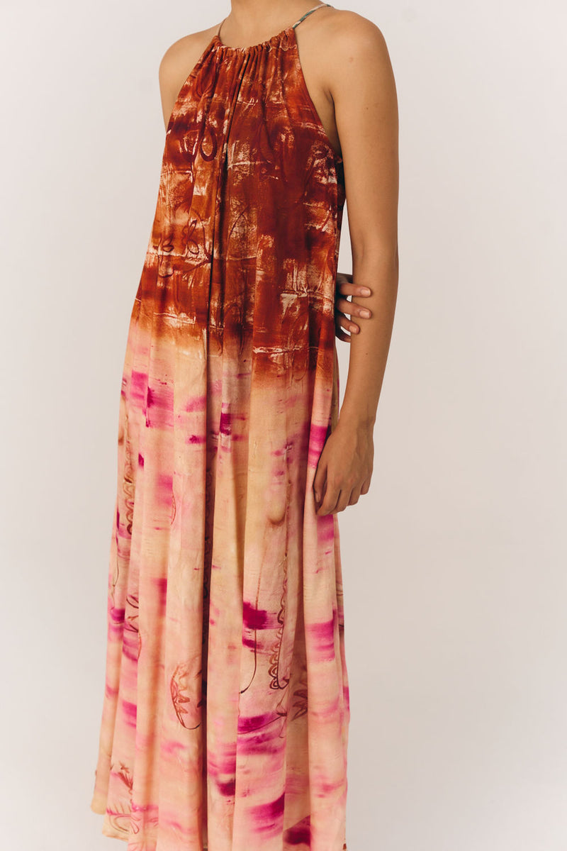 Circle Long Dress-Sai moss dress by CORD in multi-color for women Worldwide