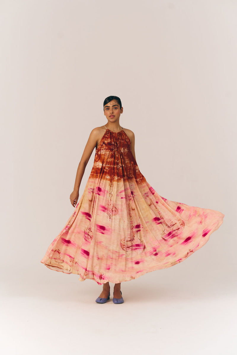 Circle Long Dress-Sai moss dress by CORD in multi-color for women Worldwide