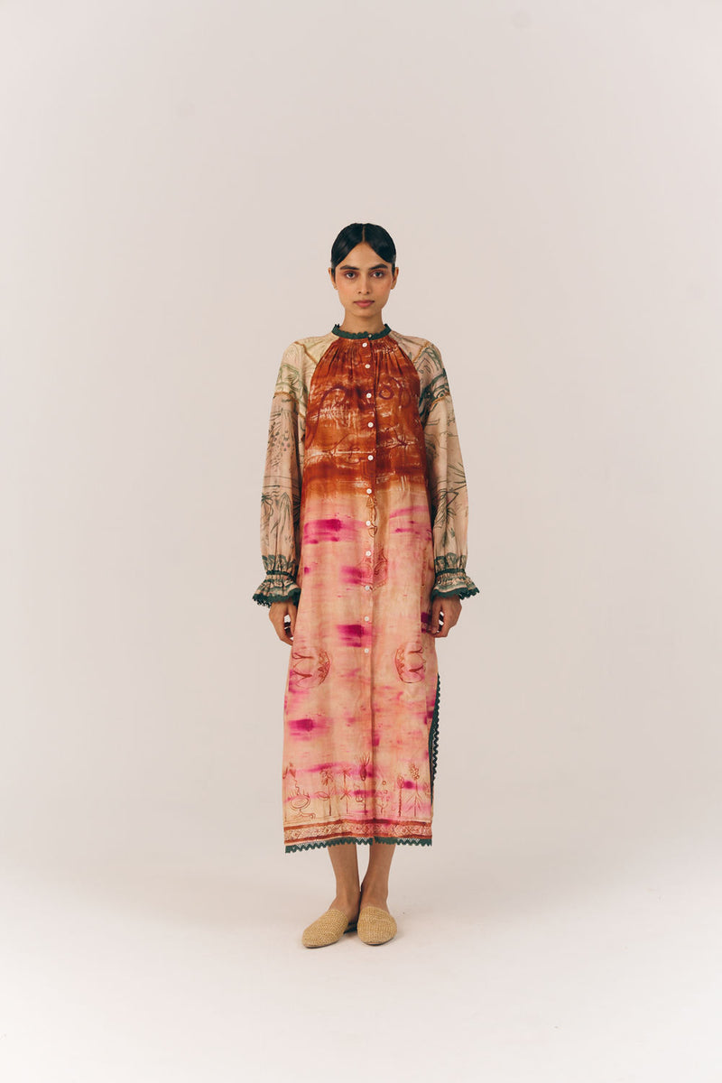 Chloe Dress-Sai cotton silk dress by CORD in multi-color for women Worldwide