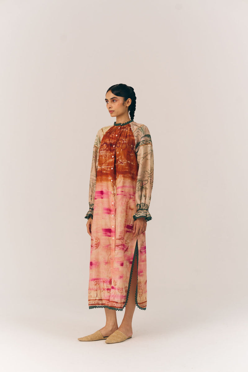 Chloe Dress-Sai cotton silk dress by CORD in multi-color for women Worldwide