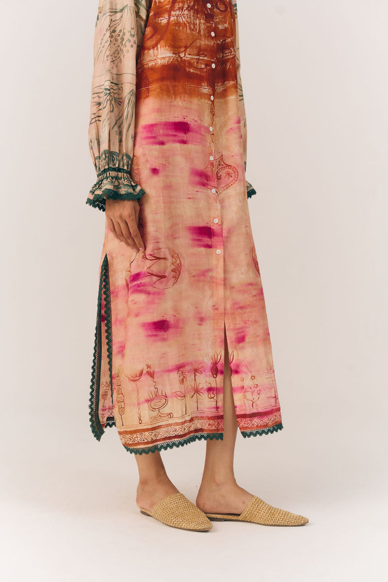 Chloe Dress-Sai cotton silk dress by CORD in multi-color for women Worldwide
