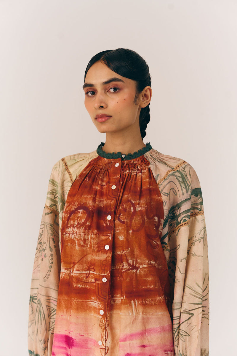 Chloe Dress-Sai cotton silk dress by CORD in multi-color for women Worldwide