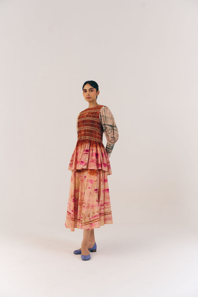 Gaia Set-Sai cotton silk co-ord set by CORD in multi-color for women Worldwide