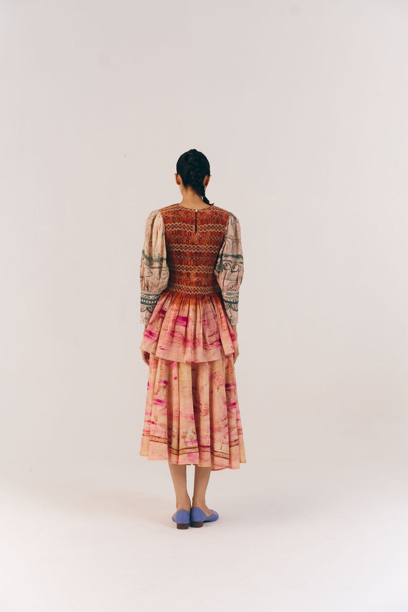 Gaia Set-Sai cotton silk co-ord set by CORD in multi-color for women Worldwide
