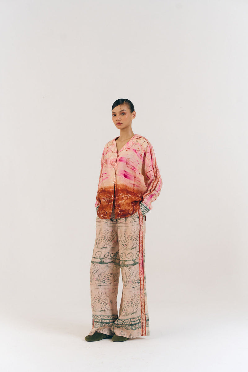Lounge Set-Sai linen co-ord set by CORD in multi-color for women Worldwide