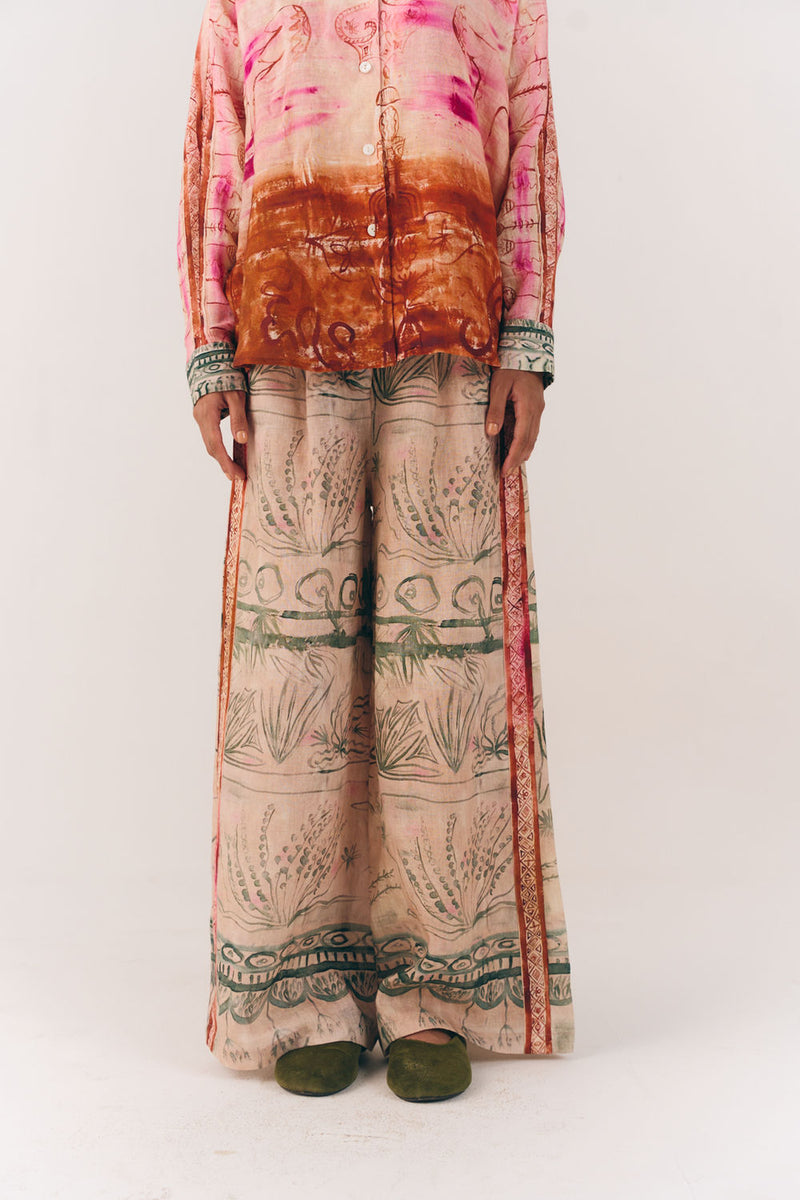 Lounge Set-Sai linen co-ord set by CORD in multi-color for women Worldwide