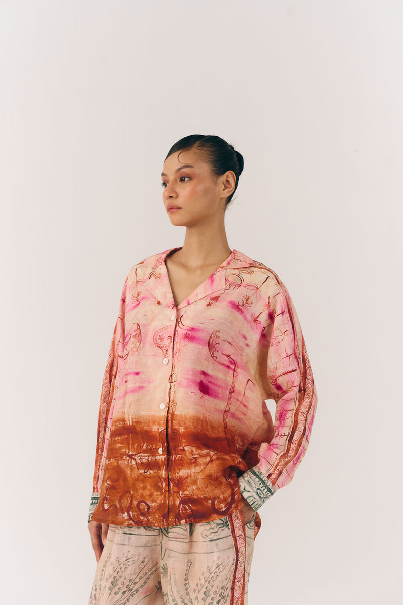 Lounge Set-Sai linen co-ord set by CORD in multi-color for women Worldwide