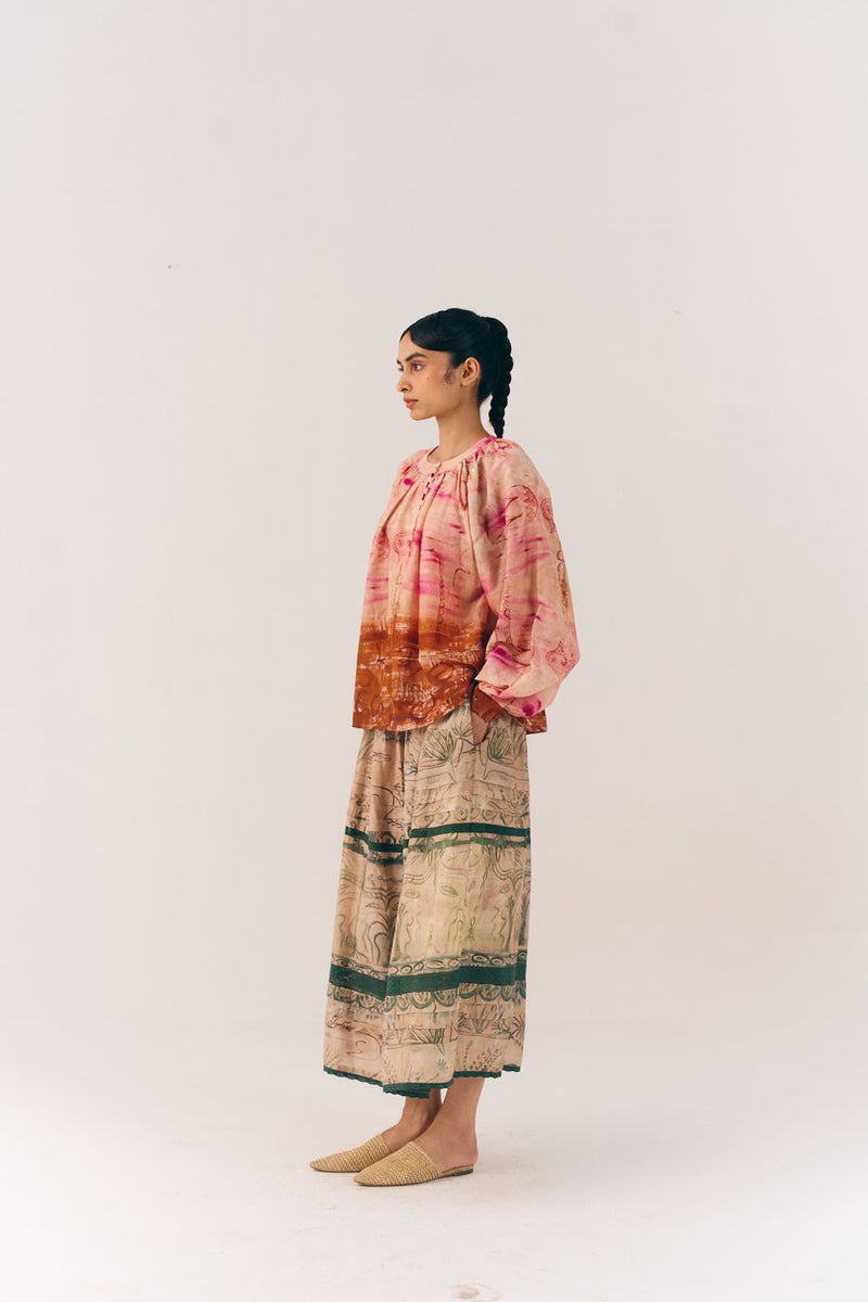 Lido Set-Sai cotton silk co-ord set by CORD in multi-color for women Worldwide