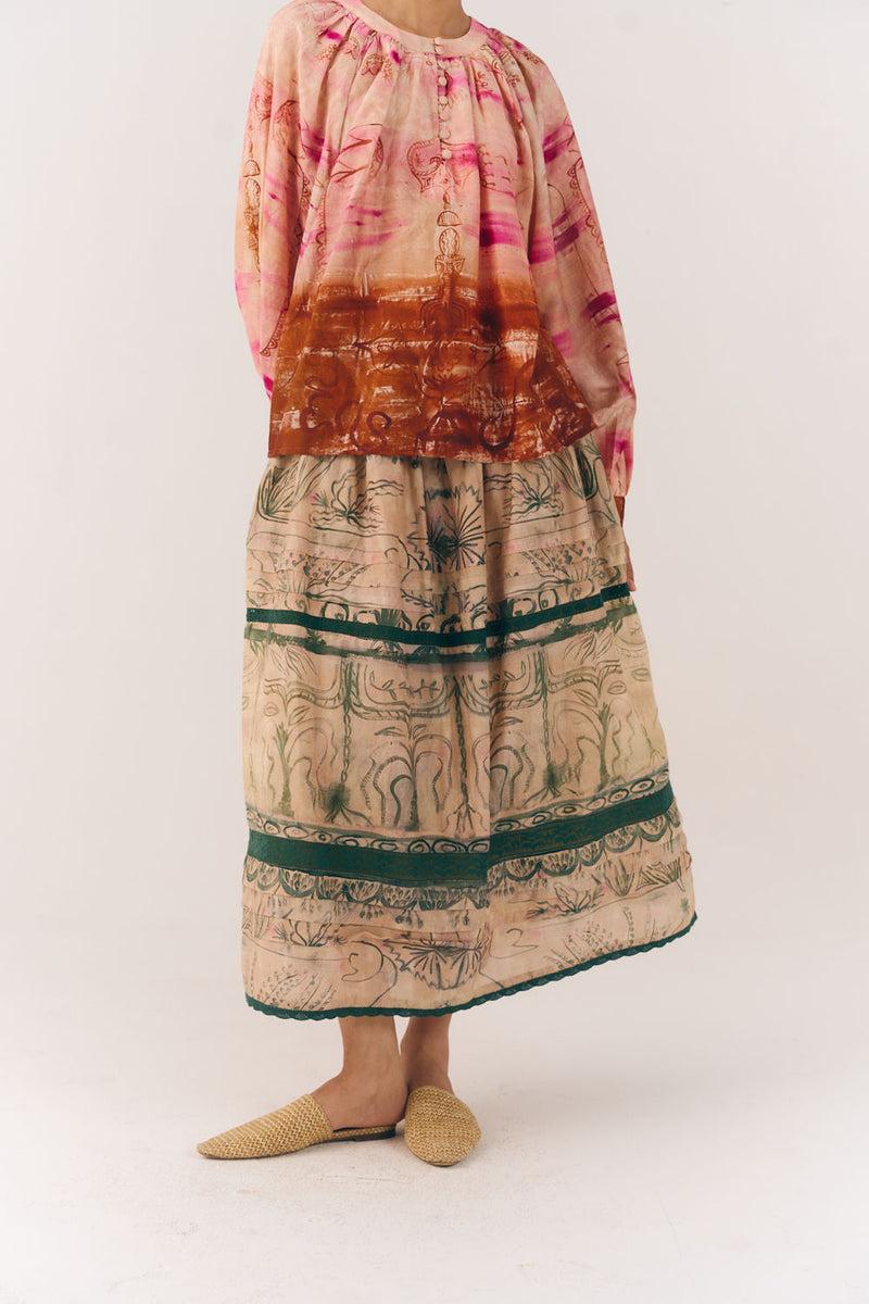 Lido Set-Sai cotton silk co-ord set by CORD in multi-color for women Worldwide