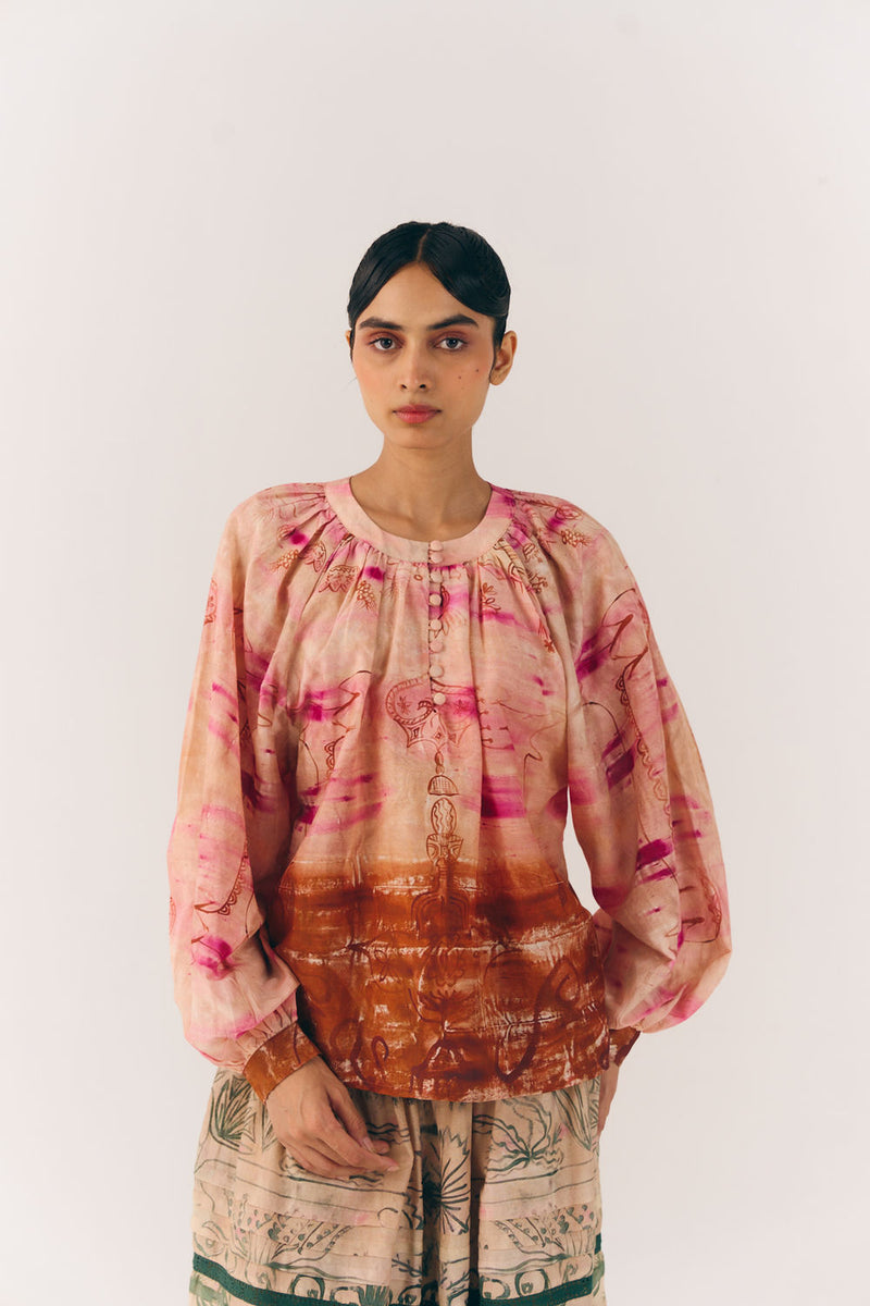 Lido Top-Sai cotton silk top and shirts by CORD in multi-color for women Worldwide