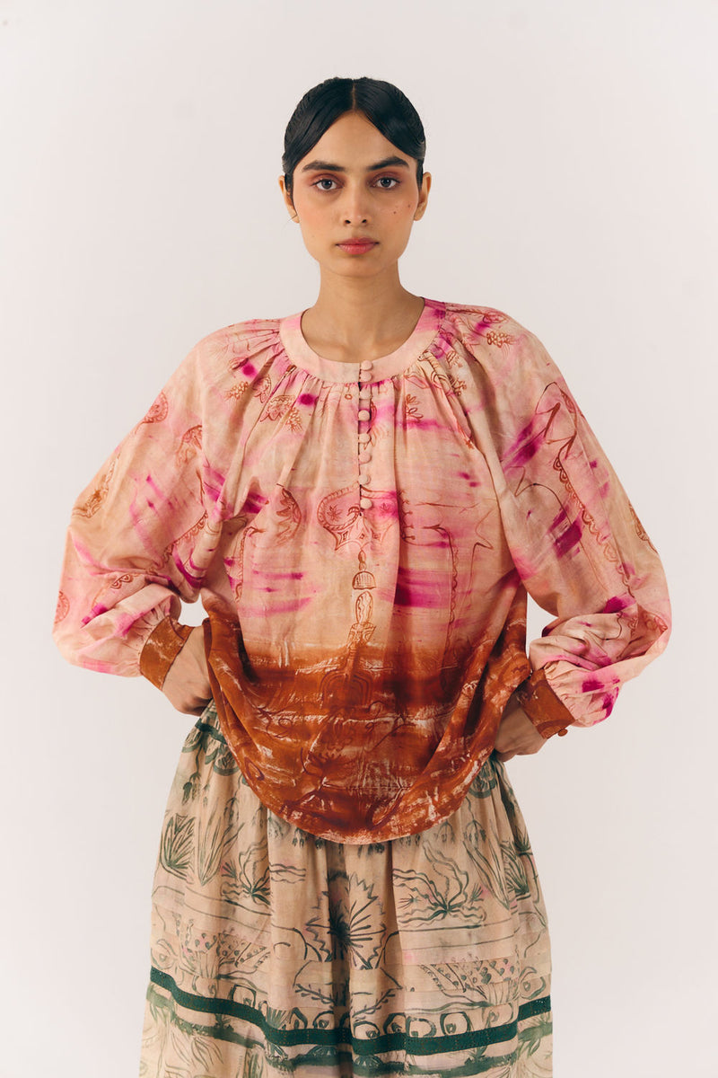 Lido Top-Sai cotton silk top and shirts by CORD in multi-color for women Worldwide