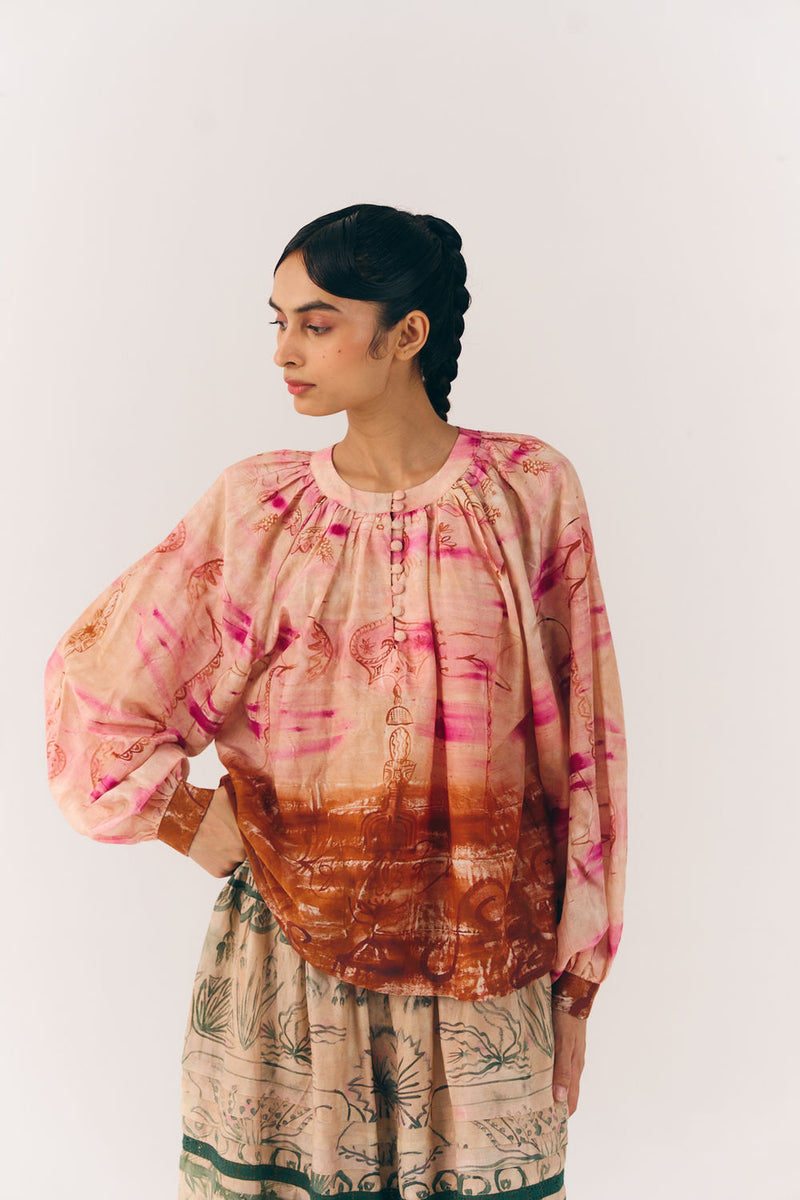 Lido Set-Sai cotton silk co-ord set by CORD in multi-color for women Worldwide