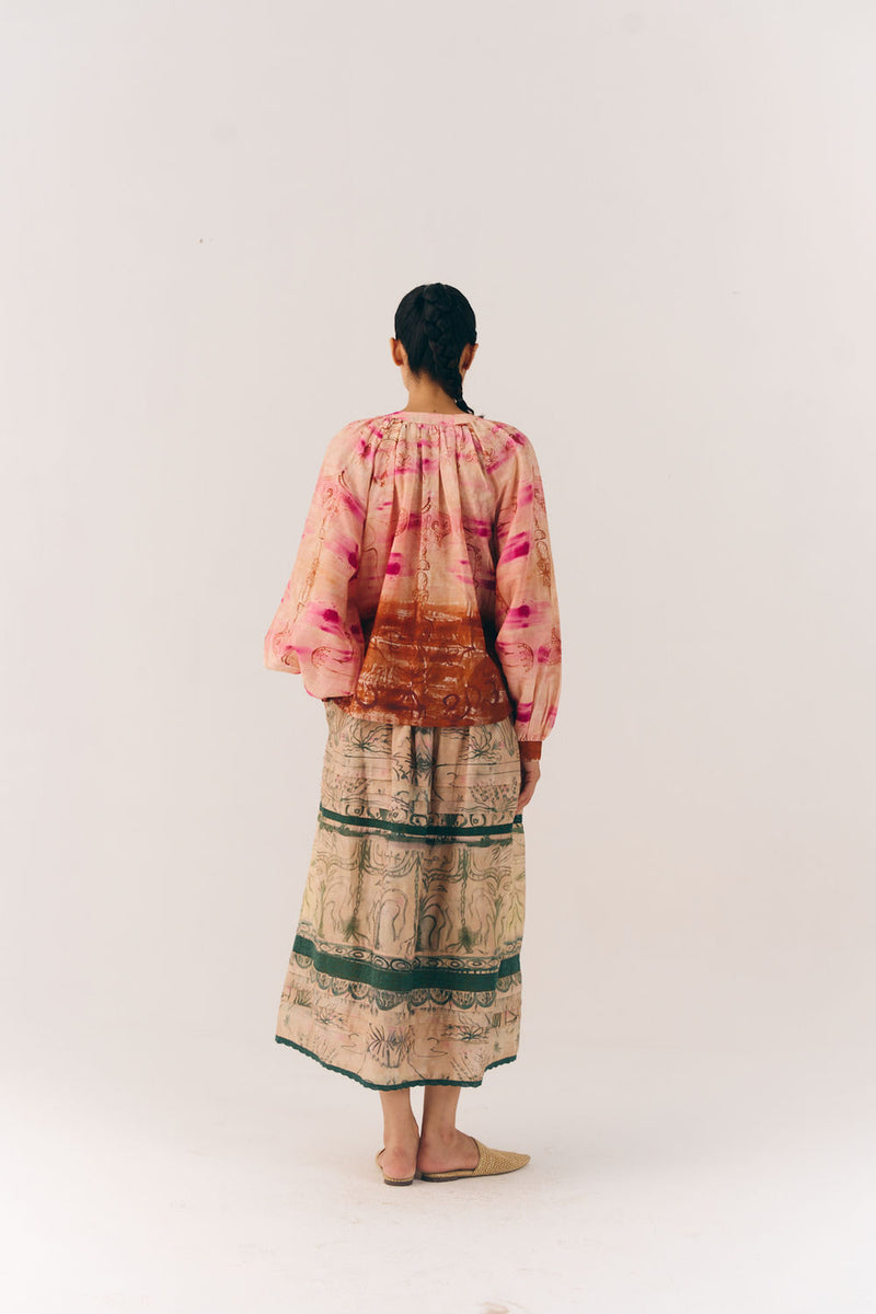 Lido Set-Sai cotton silk co-ord set by CORD in multi-color for women Worldwide