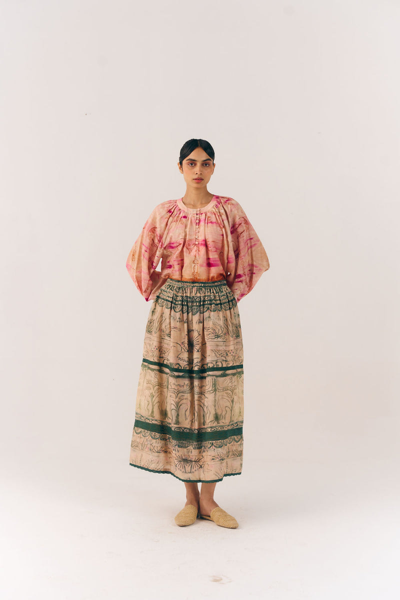 Lido Set-Sai cotton silk co-ord set by CORD in multi-color for women Worldwide