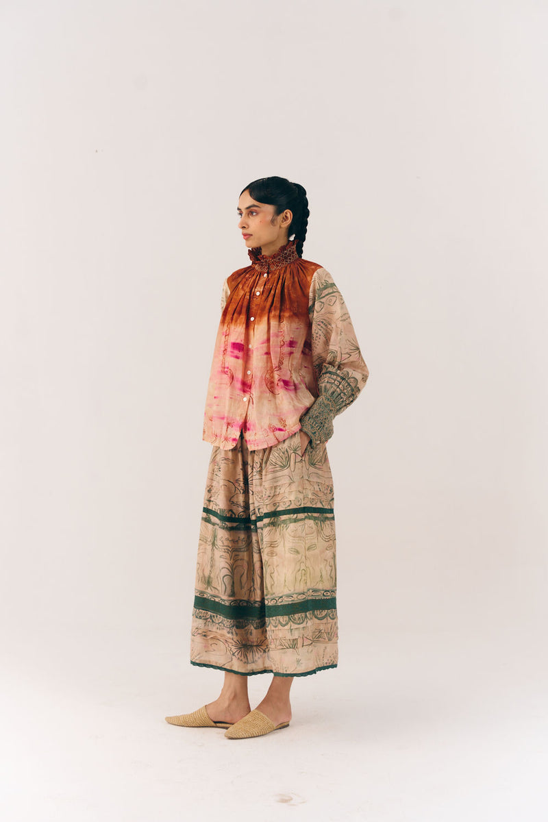 Farmer Set-Sai cotton silk co-ord set by CORD in multi-color for women Worldwide