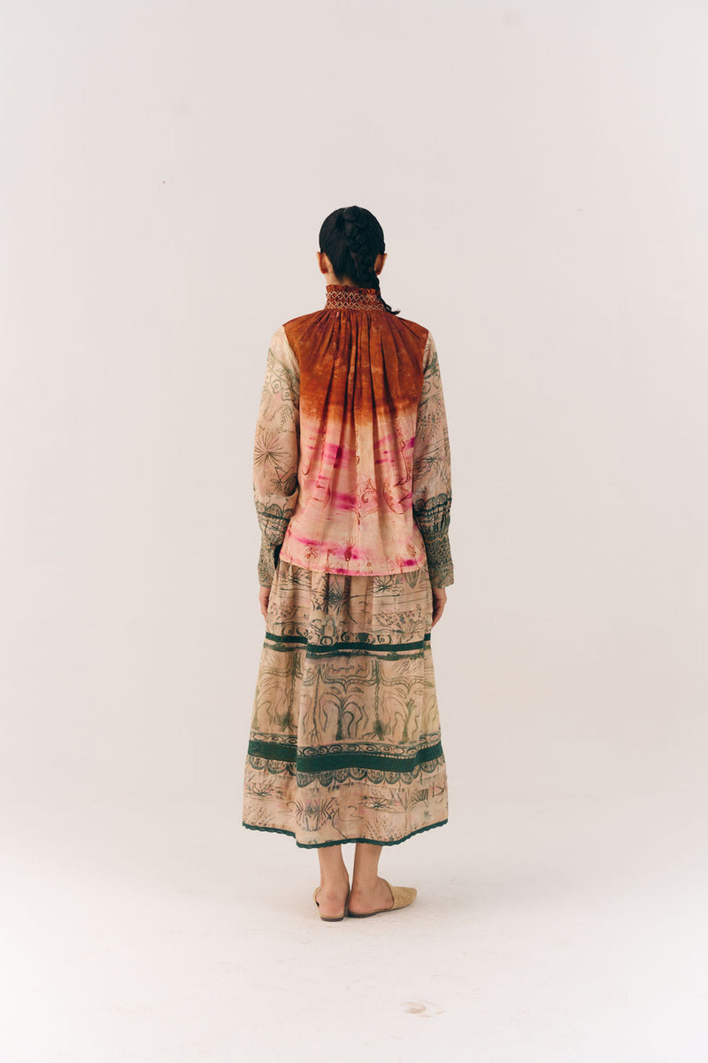 Farmer Set-Sai cotton silk co-ord set by CORD in multi-color for women Worldwide