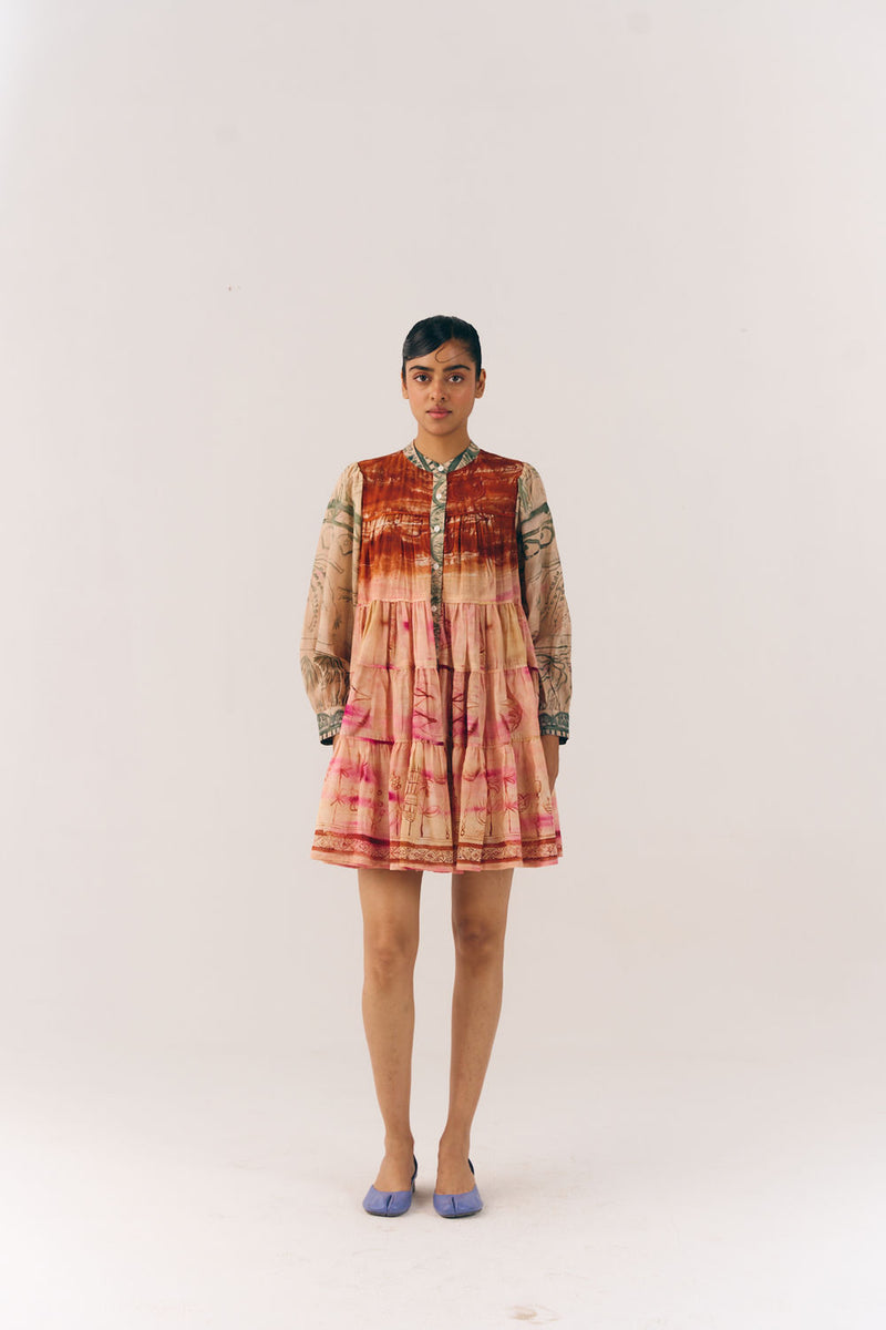 Tier Dress-Sai cotton dress by CORD in multi-color for women Worldwide