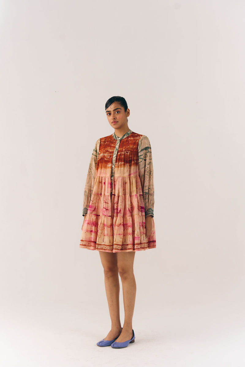 Tier Dress-Sai cotton dress by CORD in multi-color for women Worldwide