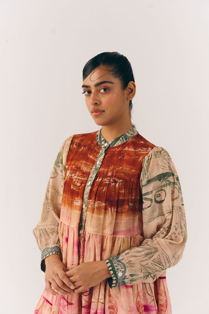 Tier Dress-Sai cotton dress by CORD in multi-color for women Worldwide