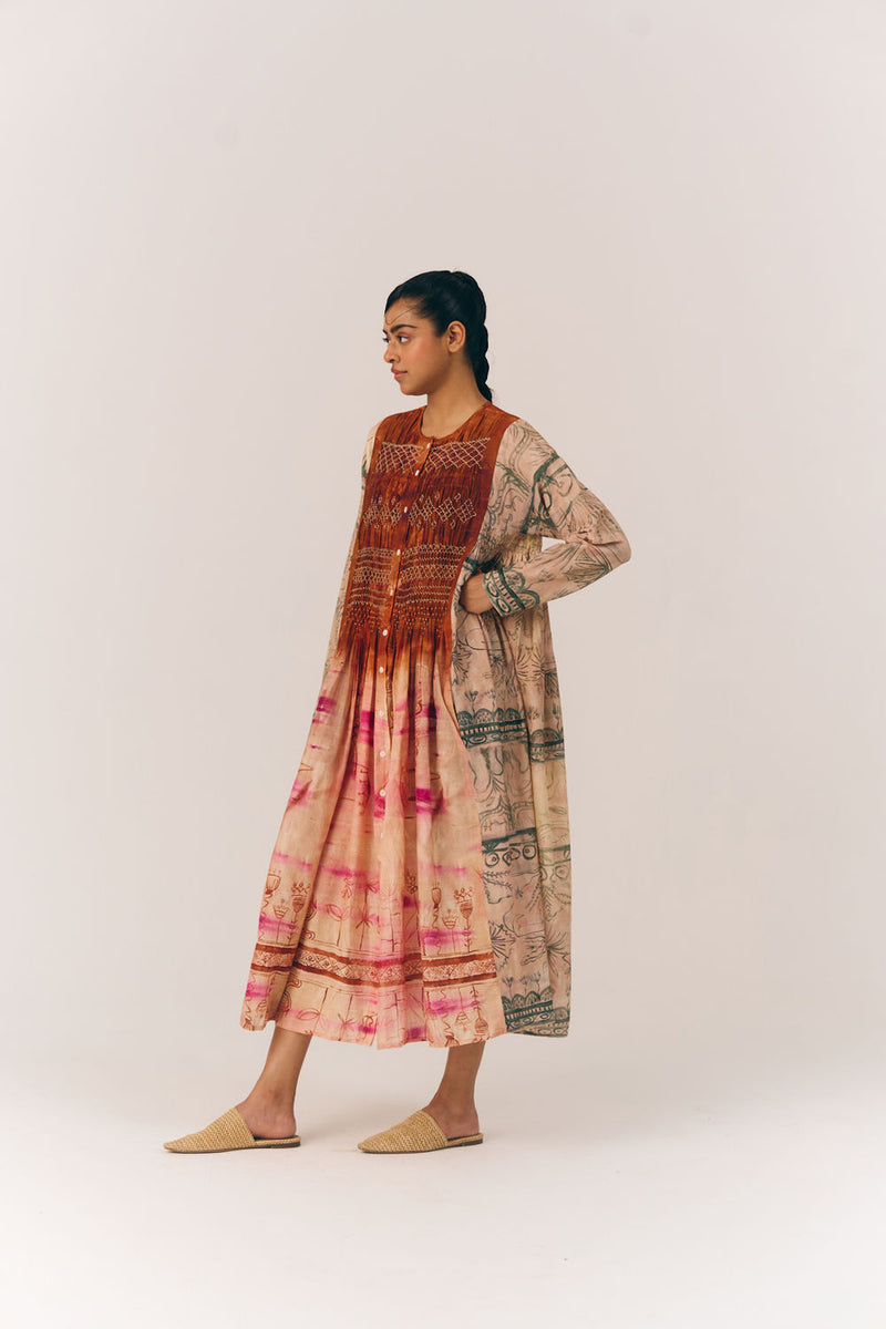 Frida Dress-Sai cotton silk dress by CORD in multi-color for women Worldwide
