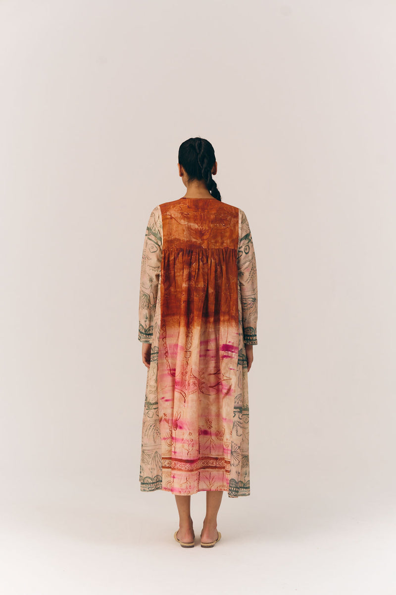 Frida Dress-Sai cotton silk dress by CORD in multi-color for women Worldwide